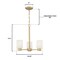 Westinghouse Chandelier 60W 3-Light Sylvestre Champagne Brass Frosted Glass 6126900 - alternate 5